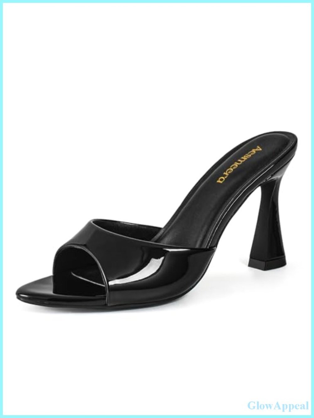 Chunky Block Heel Mules Women Open Pointed Peep Toe Slip On Faux Leather Dressy